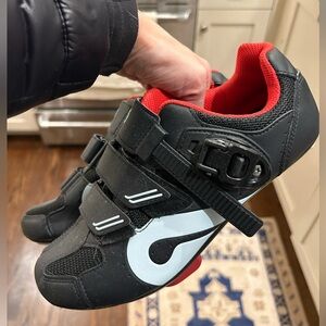 Peloton Black and Red Women's Athletic Cycling Shoes